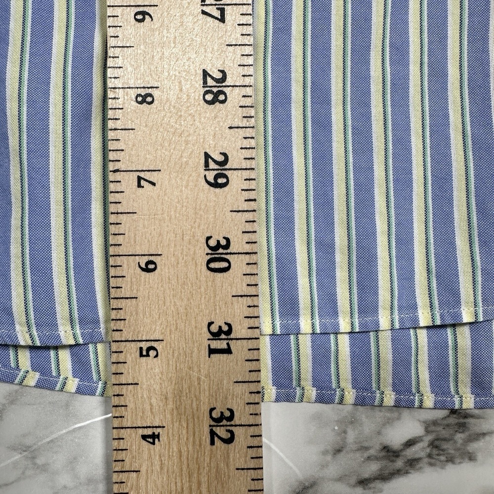 Ralph Lauren Dress Shirt Mens Size 16 1/2 32-33 Blue Yellow Striped Long Sleeve - Picture 9 of 9